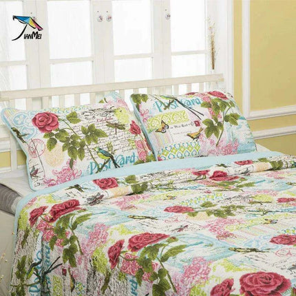 100% Cotton Queen Quilted Bedspread Set