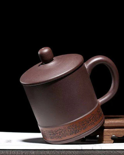 Handcrafted 400ML Yixing Purple Clay Tea Cup Set - Elegant Chinese Mugs for Home and Travel