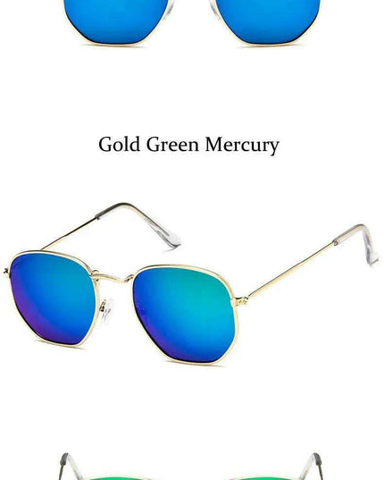 Chic Hexagonal Sunglasses with UV Protection and Timeless Style