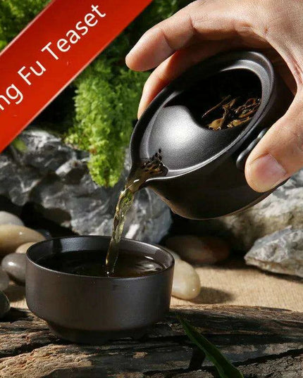 Travel-Ready Purple Clay Kung Fu Tea Set with Teapot and Cup for Brewing Anywhere