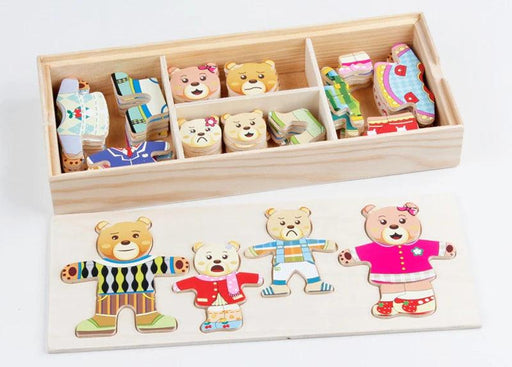 Lovely Bear Dress-Up Wooden Puzzle Game