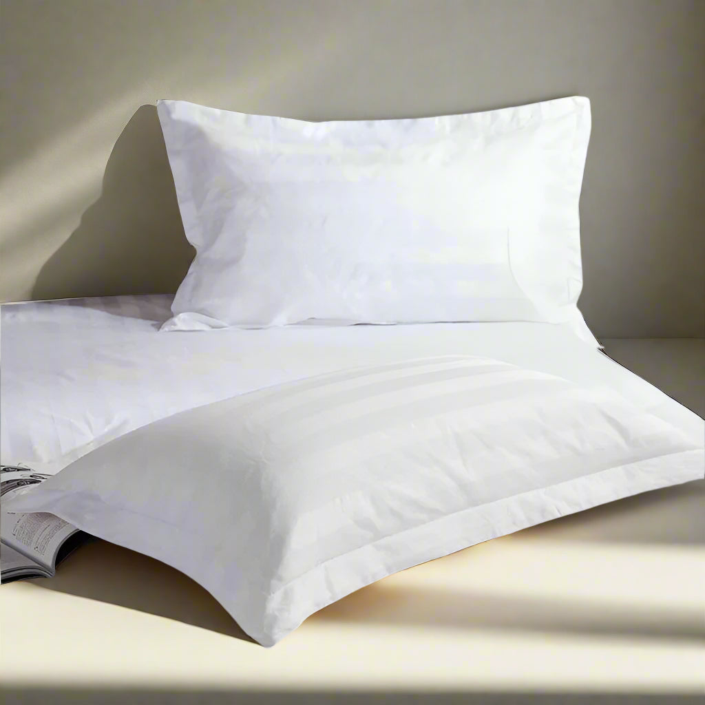Elegant Striped 100% Cotton Luxury Pillowcase for Ultimate Sleep Comfort