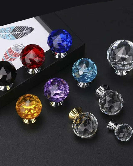 30mm Colorful Crystal Glass Drawer Pulls for Elegant Home Enhancement