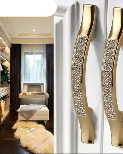 Luxurious Gold and Crystal Cabinet Pulls - Exquisite Design and Lasting Quality
