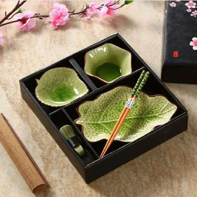 Exquisite 12-Piece Japanese Ceramic Dining Set for a Traditional Sushi Experience