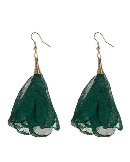 Elegant Bohemian Floral Chiffon Earrings: A Chic Expression of Luxury
