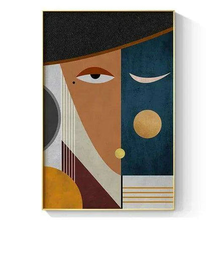 Chic Geometric Faces Canvas Artwork - Modern Wall Decor for Stylish Homes