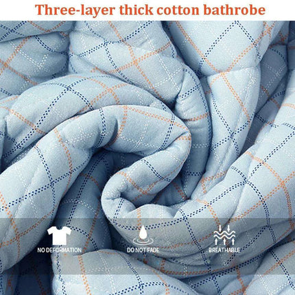 Men's Elegant Plaid Kimono Robe - Superior Cotton Lounge Wear for Chilly Seasons