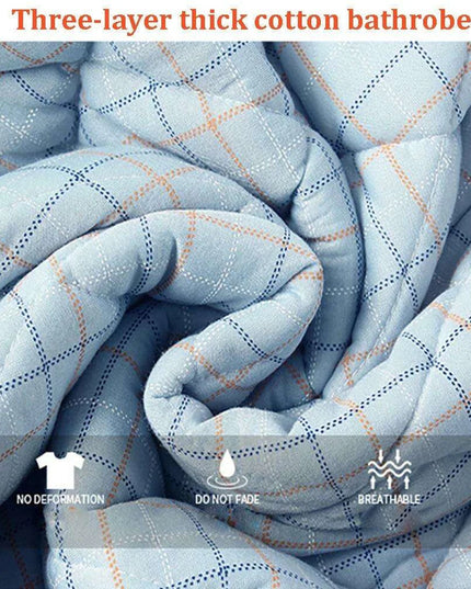 Men's Elegant Plaid Kimono Robe - Superior Cotton Lounge Wear for Chilly Seasons