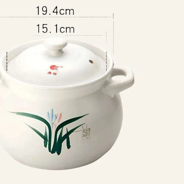 Rustic Ceramic Casserole Pot for Gas Stove - Timeless Earthenware Soup Maker