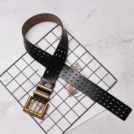 Genuine Leather Wide Corset Belt — Women’s Waist Cincher, Plus Size