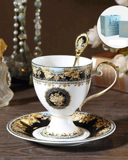 Elegant Handcrafted Bone China Coffee Cup and Saucer Set for Discerning Coffee Enthusiasts