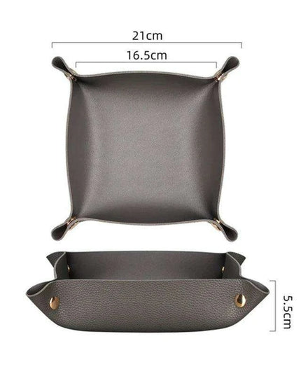 Elegant Leather Catchall Tray for Jewelry and Daily Essentials - Chic Storage Solution