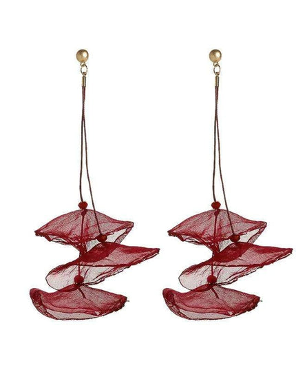 Elegant Bohemian Floral Chiffon Earrings: A Chic Expression of Luxury