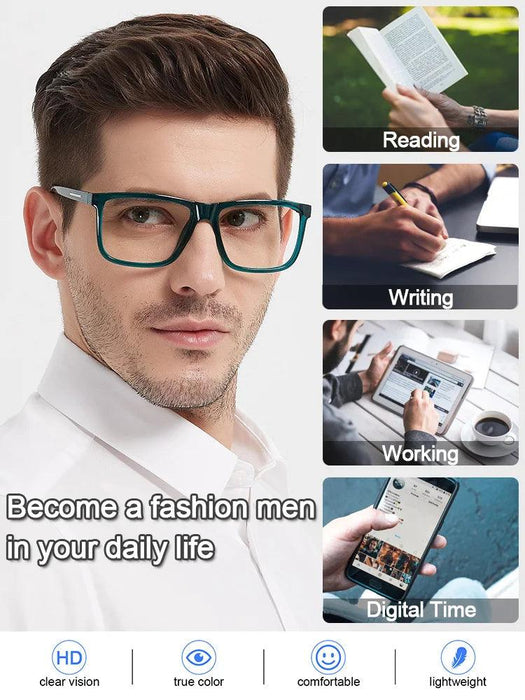 Chic Oversized Square Reading Glasses for Modern Men