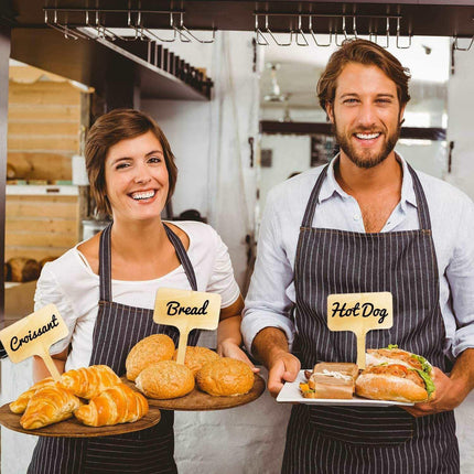 Charming Rustic Wood Sign Cake Toppers - Set of 10