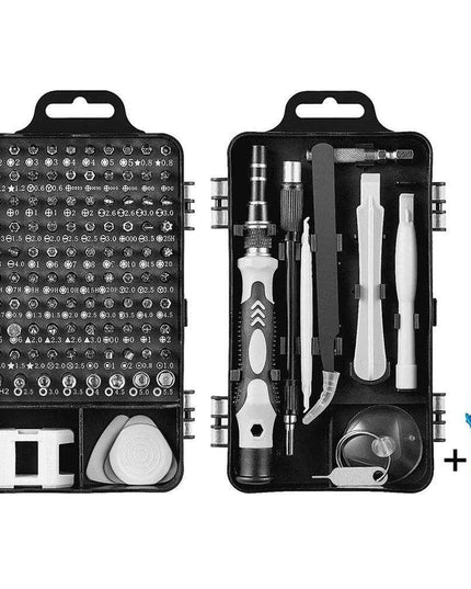 110-Piece Magnetic Precision Tool Set for Home and Professional Repairs in Sturdy Stainless Steel