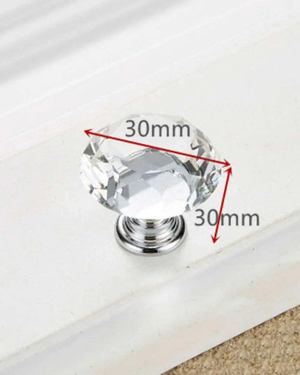 Elegant 30mm Diamond Crystal Glass Cabinet and Drawer Knobs for a Glamorous Touch