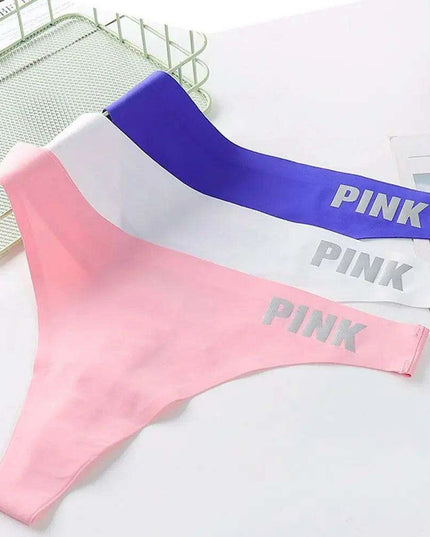 Elegant Seamless Low-Rise Ice Silk Thong Panties for Women - Chic Nylon Underwear in Assorted Colors
