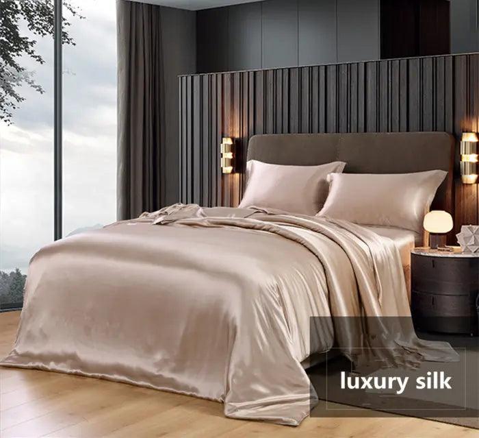 Premium 30MM Pure Mulberry Silk Duvet Cover - Custom Seamless Bedding Available in Multiple Sizes