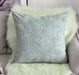 Embroidered Green Floral Cotton Cushion Cover - 50x50cm Decorative Throw for Sofa and Armchair