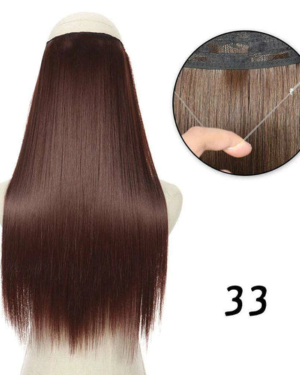 Blonde and Black Halo Hair Extensions for Effortless Volume and Length Boost