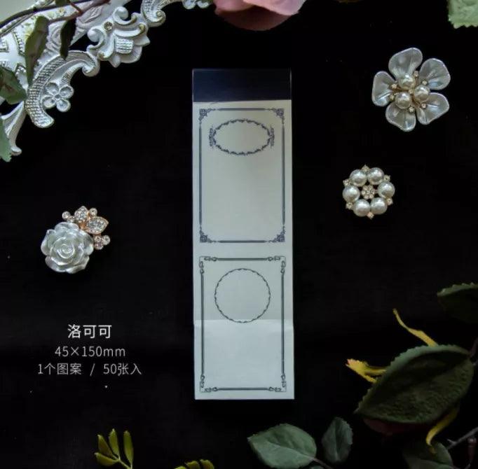 Byzantine Blossom: 50-Piece Floral Memo Pad Set for Sophisticated Note-Taking