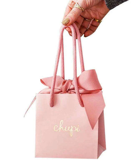 Sophisticated Custom Pink Jewelry Gift Bags with Gold Foil Logo - 500 Pieces
