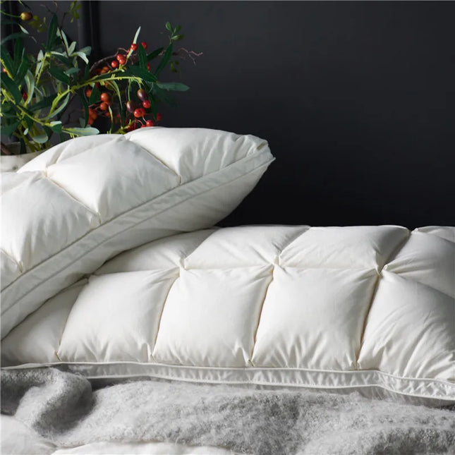 Premium Goose Down Pillows — 100% Cotton Downproof Cover, Hotel-Soft Comfort