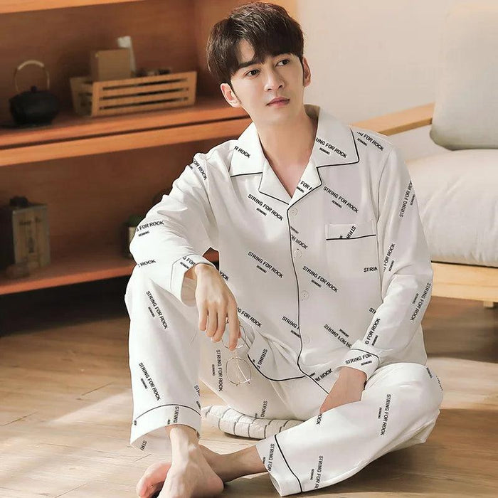 Cozy Korean Nights: Men's Stylish Cotton Pajama Set for Ultimate Comfort