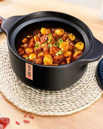 Classic Retro Heat-Resistant Clay Casserole with Lid - Essential Kitchen Tool DI50SG