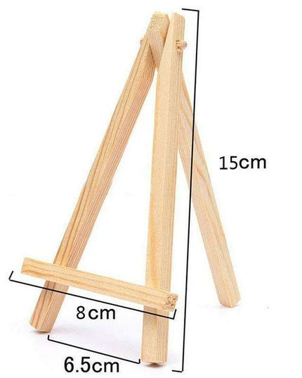 Charming Triangular Mini Wooden Easel Stand for Weddings and Events - 15x8cm Display Holder