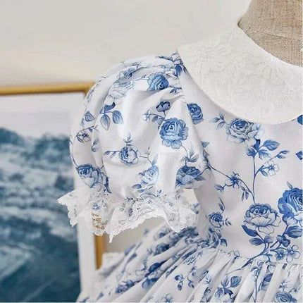 2PCS Delightful Vintage Spanish Lace Summer Dresses with Bow for Toddler Girls - Eid Festivity Collection Y2925