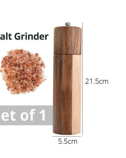 Elegant Acacia Wood Spice Grinder Duo - Premium Culinary Seasoning Mill