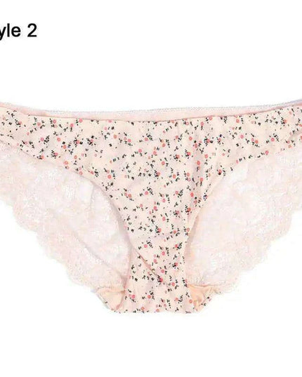 Women’s Leopard Print Lace Trim Seamless Cotton Panties - Breathable Ice Silk Lingerie