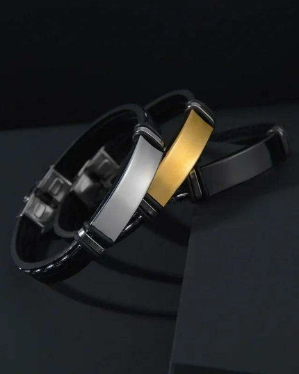 Customizable Leather Date Bracelets with Engraved Personalization