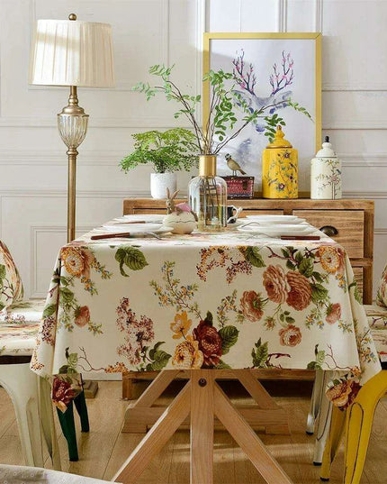 Elegant Chinese Floral Cotton Tablecloth: Enhance Your Dining Experience