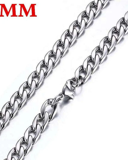 Modern Men's Stainless Steel Figaro Chain Necklace - Stylish Accessory for Any Event