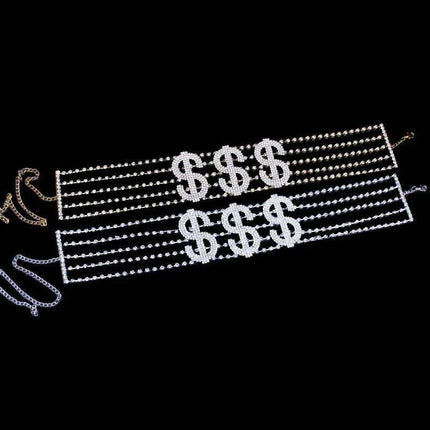 Glamorous Customized Rhinestone Choker - Oversized Crystal Wealth Design
