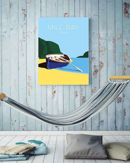 Nautical Bliss: Retro Fishing Boat Canvas Print for Coastal Home Aesthetics