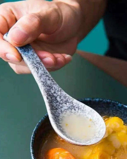 Sophisticated Japanese Ceramic Soup Spoon - Chic Tableware for Dining & Special Occasions - Safe and Non-toxic Design