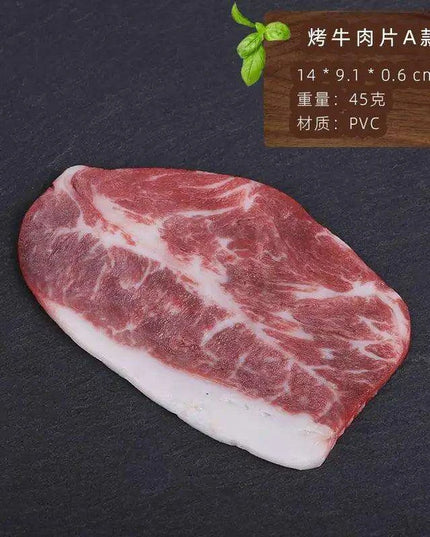 Lifelike Meat Replica Props for Photography and Home Decor - Realistic Steak, Pork, and Bacon Models