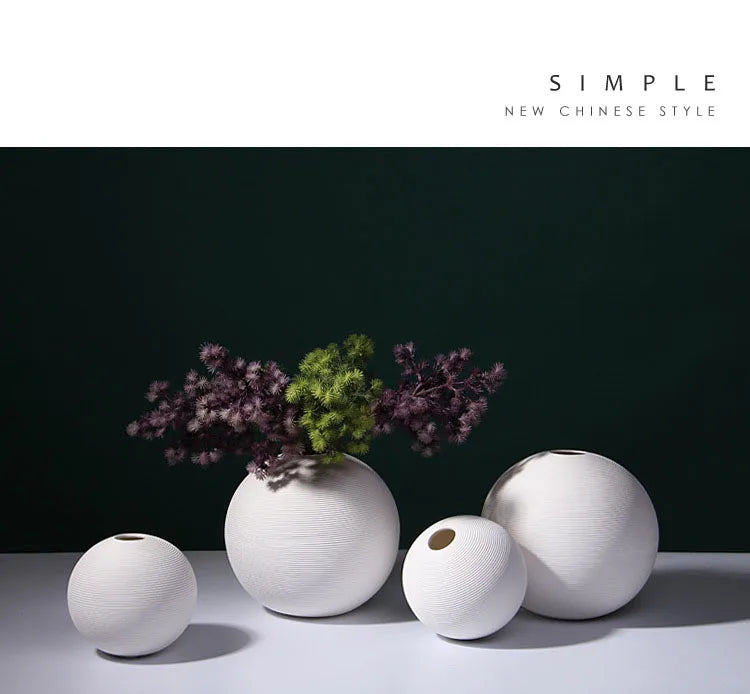 Elegant Ceramic Flower Vase Set for Home and Office Decor - 13 & 18cm Sizes
