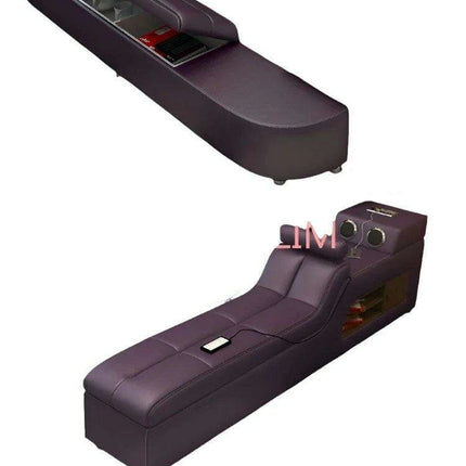 Luxury Leather Bed Frame with Massage, Storage, Safety, Speaker, and LED Lights - Deluxe Bedroom Furniture Collection