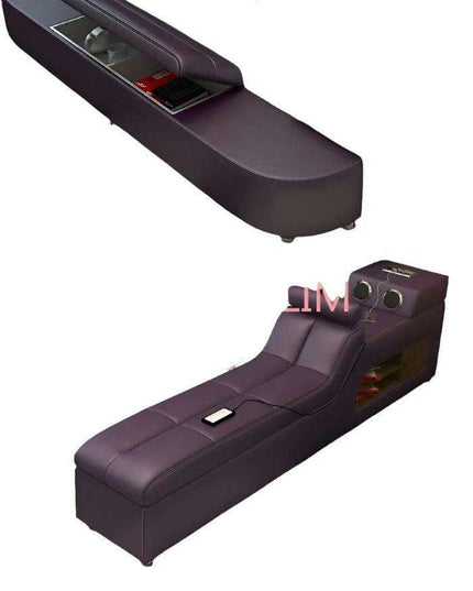 Luxury Leather Bed Frame with Massage, Storage, Safety, Speaker, and LED Lights - Deluxe Bedroom Furniture Collection