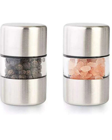 Sleek Ceramic-Grinding Stainless Steel Salt and Pepper Mill Set for Effortless Seasoning
