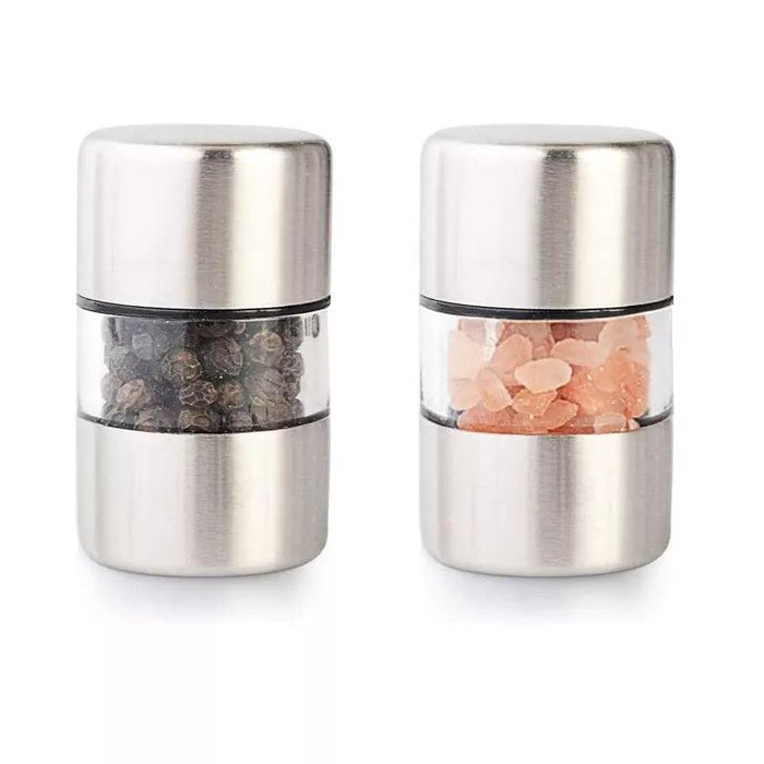 Sleek Ceramic-Grinding Stainless Steel Salt and Pepper Mill Set for Effortless Seasoning