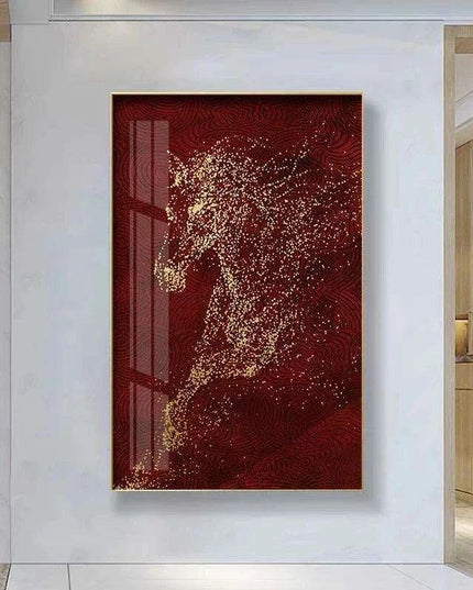 Equestrian Gold: Customizable Urban Abstract Canvas Artwork for Home and Office Decor