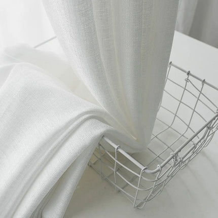 Luxury Solid White Sheer Curtains – Half Transparent Tulle Drapes & Custom Sizes