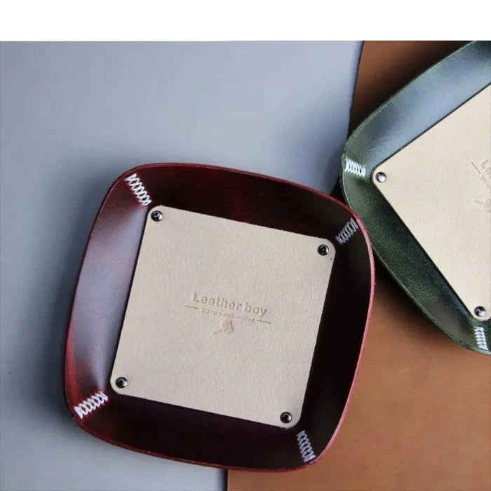 European Elegance Genuine Leather Jewelry Organizer Tray